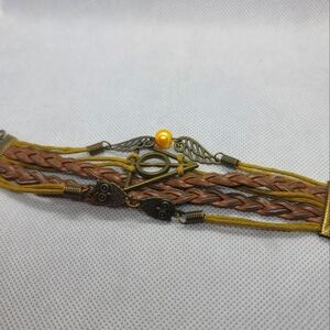 Mutil stranded Brown Leather Bracelet
